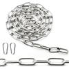Ziamzra Catena Acciaio Inox 2 M 4 mm Catene Catena Delimitazione Catenella Catena Antitaglio per Recinzione Catena Antifurto Catena Bidoni Sollevamento Dell'immondizia