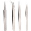 Pwshymi In Acciaio Inox Antimagnetico A Prova di Acido Pinzette Ad Alta Durezza Orologio Riparazioni Strumento Professionale In Acciaio Inox Pinzette di Precisione Set Accessorio(00 SA)