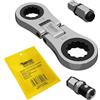 SabreCut 1 micro cricchetto piccolo SabreCut MRSC11 da 12mm e 13mm con adattatori esagonali da 6,3mm (1/4) e attacco quadrato da 1/4 Chiave a cricchetto professionale a 72 denti in acciaio inossidabile