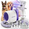 oneisall cane aspirapolvere con spazzola, forte potenza di aspirazione cane spazzola aspirapolvere con 12000 Pa, succhia il 99,99% dei peli di animali domestici (1,5L) con 4 accessori per la cura