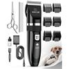 oneisall Tosatrice per Cani Professionale rumore basso Rasoio per cani Toelettatura Cani Gatti Animali Tosatore (Nero brillante)