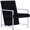 vidaXL Poltrona con Piedini Cromati Design Originale Moderno Elegante Robusta Confortevole Durevole Sicura Sedia Seggiola Sofà Divano Nero in Velluto