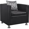 vidaXL Poltrona cubo in pelle nera poltrona divanetto design moderno quadrata
