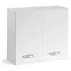 Small Mobile Pensile Scolapiatti Mobiletto Per Cucina Componibile + Vaschetta Raccogli Gocce CM 80x32xH 72 (Bianco Frassinato)
