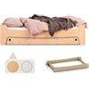 smartwood TILA 10 lettino bambino con un cassetto 100x180 con rete a doghe - letto bambini in legno - letto montessori bambini con un cassetto per riporre 180x100 - legno naturale