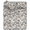 Italian Bed Linen Satin Completo Letto In Raso Matrimoniale Stampato In Digitale, Grigio, 300x260x2 cm