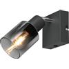 RL LIVE YOUR LIGHT Reality Leuchten Applique murale CADIZ R81781042, Métal anthracite, Verre Chrome Vaporisé, excl. 1x E14