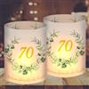 Aurasky 12 portacandele da tavolo per 70 compleanni, Decorazione da Tavolo per Lanterne di Compleanno, Lanterne Antivento da Tavolo, Compleanno Ragazze Decorazioni Tavolo