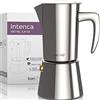bonVIVO Caffettiera Induzione - Macchina per Caffè Espresso in Acciaio Inox, 2 tazze (100 ml) - Moka Induzione Professionale per Ogni Fornello e Piano di Cottura - Argento