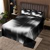 Homemissing Copriletto geometrico sfocato Set Copriletto trapuntato arte astratta per bambini Ragazzi Ragazze Moderno Lusso Nero Bianco Trapuntato Copriletto Matrimoniale
