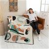 LumiSyne Coperte Double-Face Plaid In Cotone Intrecciato Con Nappina Giungla Stile Bohemien Arazzo Scialle Decorativo Coperta Da Tiro Per Letto Divano Coperta Campeggio Tovaglia Tappeto 160x130cm