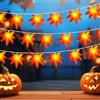Dalugo Foglie di Acero Luci, 20 LED Halloween Ghirlanda di Luci batteria con 6h timer, Foglie Autunnali Luci per la decorazione di Halloween, decorazione autunno, Ringraziamento, Natale