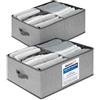 TOPP4u Set da 2 grandi scatole di immagazzinamento 50x40x20 cm - Grandi scatole di immagazzinamento - Cestino pieghevole per l'archiviazione - Organizzatore per armadio - Scatole per vestiti in