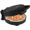 Bestron Forno per pizza croccante in 5 - 10 minuti, forno elettrico per pizza con temperatura massima fino a 320 °C, con pietra refrattaria e 2 grandi spatole in legno, Black Label, colore: nero opaco