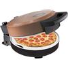 Bestron Forno per pizza croccante in 5 - 10 minuti, forno elettrico per pizza con temperatura massima fino a 320 °C, con pietra refrattaria e 2 grandi spatole in legno, collezione di rame, colore: