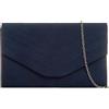 Purple Possum® Pochette blu da donna, in finta pelle scamosciata, da sera, per promenade e matrimonio, Blu, Blu Navy, Blu Marino, Blu Scuro, Medium