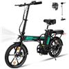 COLORWAY BK5 Bici elettrica pieghevole, 16x2.125 pollici EBike portatile, con pedalata assistita, 2 modalità di guida City ebike con batteria da 36V 8.4Ah, motore da 250 W, unisex per adulti.