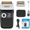Kemei Rasoio elettrico a lamina per uomo con rifinitura della calvizie Rasoi elettrici senza filo con display a LED,Regali per la Festa Del Papà