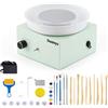 Huanyu Ruota di Ceramica 10cm/4in Mini Elettrico Ruota di Ceramica Piccoli vasai per i Principianti 0-2000RPM velocità Regolabile Ceramica Ruota di Ceramica con 27pcs Ceramica Strumenti Kit (Verde)