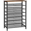 HOOBRO Scarpiera a 8 Livelli, Scaffale Portascarpe, 100 x 30 x 137 cm, Ripiani Inclinabili, 32-40 Paia di Scarpe, Scaffale Portaoggetti, Ingresso, Camera da Letto, Marrone Vintage e Nero EBF118XJ01