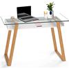 bonVIVO Pablo Tavolino da Salotto Moderno in Vetro e Legno con Contenitore - Tavolinetto Rettangolare Alto per Soggiorno e Ufficio - Design Moderno