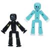 Zing StikBot Pacchetto Doppio - Include 2 StikBot - Figure d'Azione Collezionabili e Accessori, Animazione a Passo Uno, Adatto dai 4 Anni in Su (Blu Ghiaccio+Nero Solido con Scintillio)