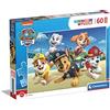 Clementoni - 26591 - Supercolor Puzzle - Paw Patrol - 60 Pezzi - Puzzle Bambini 4 Anni, Puzzle Cartoni Animati - Made In Italy