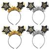 KATELUO Cerchietto Capodanno, 4 PCS Cerchietti Capodanno, Cerchietto per, Capelli Buon Anno, Cerchietto Happy New Year, Cerchietto per Capelli con Scritta Happy New Year ( A )