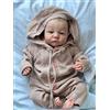 BNNPUU 19 pollici Bambole Reborn Maschio Bambole Reborn Originali Realistiche Reborn Baby Doll Nata di nuovo Bambola occhi aperti Sembra un vero bambino