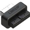 LINKUP - Adattatore pannello frontale USB-C - Converte connettore scheda madre 3.0/3.1 IDC20 a 19 Pin in Tipo-C (A-Key) - per tutti USB-C - Costruzione solida per durata e durata