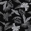 VEELIKE Carta da Parati Foglie Bianca e Nera Carta Adesiva Foglie Palma Tropicali Fotomurale Pellicola Autoadesiva Fiori Carta da Parati Adesiva Muro Floreale Vintage Soggiorno Bagno 44,5cmx300cm
