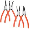 Baieye 4 Pezzi Pinze per Anelli di Sicurezza,Pinza Seeger Interne ed Esterne Diritte, 7in Pinza per Seeger Lunghezza Punta 2 mm Antiscivolo e Risparmia Fatica,per Anelli di Sicurezza Sostituzione