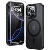 TAURI Cover per iPhone 16 Pro Max con Pellicola in Vetro Temperato,[Compatibile con MagSafe] Magnetica Custodia per Sottile Anticaduta - Nero Opaco