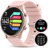 Walkerfit Smart Watch Per Uomo E Donna, Orologi Per La Pressione Sanguigna, Fitness Tracker Con Cardiofrequenzimetro, Smartwatch Per Monitoraggio Dell'ossigeno Nel Sangue Per Donna, Rotondo 1,4, Rosa