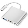 Tsemy Adattatore da USB C a HDMI, adattatore multiporta Tsemy USB C tipo C, hub 3 in 1, convertitore Thunderbolt 3 a HDMI 4K+USB 3.0+porta di ricarica rapida USB-C, compatibile per McBook/McBook