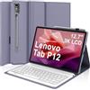 IVEOPPE Tastiera per Lenovo Tab P12 12.7 2023, Custodia Cover Tastiera Layout Italiano Rimovibile Bluetooth per Lenovo Tab P12 12.7 Pollici 2023 TB370FU, Viola