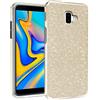 N NEWTOP 3in1 Cover Compatibile con Samsung Galaxy J4 Plus, Custodia Case con GLITTER Brillantini Paper Interno Bling TPU + PC Flessibile Morbida Case Posteriore Lucida Glitterata (Oro)