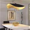 AHQX Lampada A Sospensione A LED Personalità Creativa Lampada A Sospensione Foglia Oro Nero Cappello Moda Lampade A Sospensione Altezza Regolabile Droplight Ristorante Cucina Studio Lampadario Decorativo