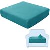 SHUOJIA Fodere per Cuscini per Divani, Protezioni per Cuscini per Sedili in Tessuto di Velluto Elasticizzato,Cuscino per Divano Fodera per mobili Coprisedile per Divano (Peacock Blue,1-Seater)