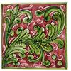 Sicilia Bedda - PIASTRELLA IN CERAMICA SICILIANA - Realizzata e Dipinta a Mano - 15 x 15 x 0.8 CM (Maiolica Verde Bordeaux)