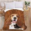 Treer-shop Coperta Plaid in Flanella, Treers 3D Cane Stampa Coperta Pile, Microfibra Coperta Divano Morbida Trapunta per Bambini/Adulti/Singolo Matrimoniale Letto (150X200cm,Beagle)