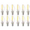 Bulbright 12 Pezzi lampadine a filamento LED Candela C7 1W Attacco E14, Bianco caldo 2700K, Equivalente a 10W, 220V AC (12 Pezzi, 1 Watt)