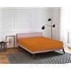 GLHOME Idee per la casa Lenzuolo sotto con Angoli Elastici Coprimaterasso 100% Puro Cotone Lenzuola Copri Materasso in Vari Colori Tinta Unita - Arancio - Piazza e Mezza