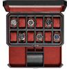 ROTHWELL 12 Slot Pelle Guarda Box con Presa e Consegna cassetto - visualizzazione della Cassa per Orologi di Lusso organizzatore, Microsuede Liner, monili di Chiusura Mens - Scatola Dell'orologio