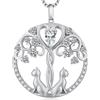 jiamiaoi Collana Gatto Ciondolo Gatto argento Gioielli Gatto, Collana argento 925 Gatto Ciondolo Collana Donna Gatto per Donne Ragazze Gatto Ciondolo Collana Chiave