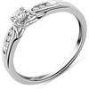 MIORE Gioielli da donna Anello di fidanzamento con 7 diamanti brillanti 0,20 ct, anello in oro bianco 9 carati/375 oro, Oro bianco