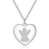 Jrêveinfini Cuore Angelo Custode Collana Bambina Ragazza Argento 925, Collana Cuore Portafortuna Amicizia Mamma e Figlia, Regalo Comunione Battesimo Cresima Compleanno Bambina Mamma