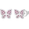 Jrêveinfini Farfalla Orecchini Donna Argento 925, Rosa Orecchini Bambina Ragazza Anallergici Nichel Free, Orecchini Rosa Piccoli Farfalla Gioielli Regalo Donna Bambina