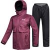 ILM Antipioggia Moto Impermeabile da Donna-Tuta Antipioggia Resistente all'usura, 6 Tasche, Set da 2 Pezzi con Giacca e Pantaloni