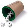 Cayro - Cubetti di cuoio e dadi - 5 dadi da Poker o 5 dadi di puntini - 16 mm (vaschetta di cuoio e 5 dadi da Poker da 16 mm - 675)